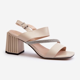 S.Barski Sandalias Elegantes De Tacón Alto Para Mujer Beige D&amp;A MR38-549 2