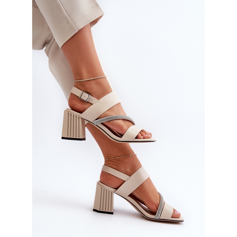 S.Barski Sandalias Elegantes De Tacón Alto Para Mujer Beige D&amp;A MR38-549 1