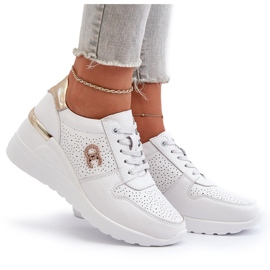 S.Barski Zapatillas Mujer Piel Cuña Blanco D&amp;A LR810 12