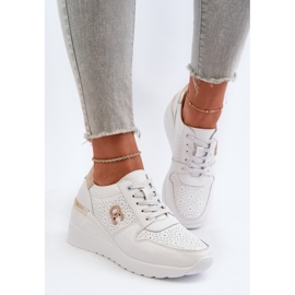 S.Barski Zapatillas Mujer Piel Cuña Blanco D&amp;A LR810 7