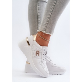 S.Barski Zapatillas Mujer Piel Cuña Blanco D&amp;A LR810 10