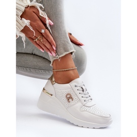 S.Barski Zapatillas Mujer Piel Cuña Blanco D&amp;A LR810 1