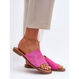 Chanclas Mujer Ante Fucsia Amita rosa 2