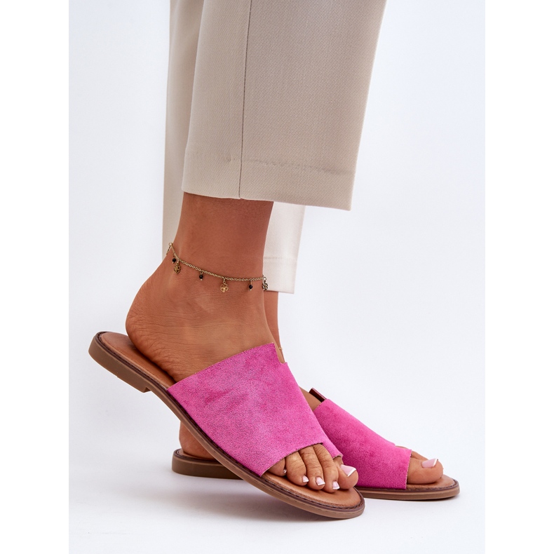 Chanclas Mujer Ante Fucsia Amita rosado 2