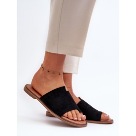 Chanclas Amite de ante de mujer de color negro 2 Chanclas Amite de ante de mujer de color negro 2