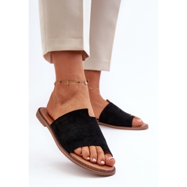 Chanclas Amite de ante de mujer de color negro 3