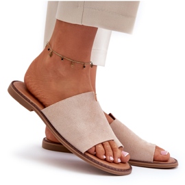 Chanclas Mujer Ante Beige Amita 7