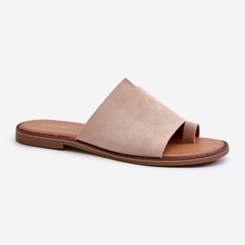 Chanclas Mujer Ante Beige Amita 1