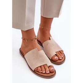 Chanclas Mujer Ante Beige Amita 5