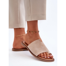 Chanclas Mujer Ante Beige Amita 6