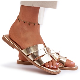 Chanclas Planas de Mujer con Adorno Dorado Kavinia 7