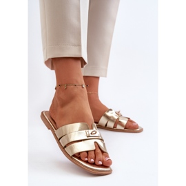 Chanclas Planas de Mujer con Adorno Dorado Kavinia 3