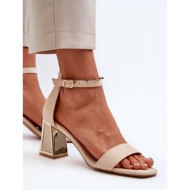 Sandalias de ante con tacón alto Beige Pholia 6