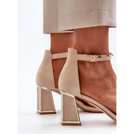 Sandalias de ante con tacón alto Beige Pholia 8