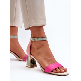 Sandalias Pholia de ante fucsia con tacón alto multicolor 6