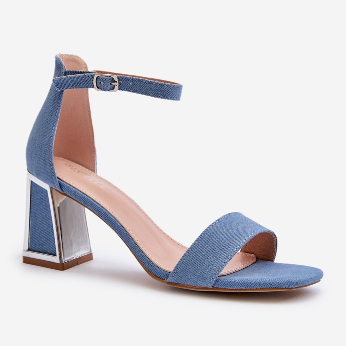 Sandalias denim Pholia azul con tacón alto 1