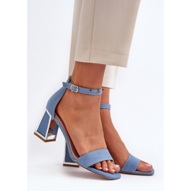 Sandalias denim Pholia azul con tacón alto 2