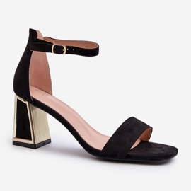 Sandalias Pholia de ante negro con tacón alto 1