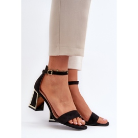 Sandalias Pholia de ante negro con tacón alto 2