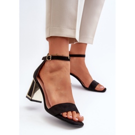 Sandalias Pholia de ante negro con tacón alto 3