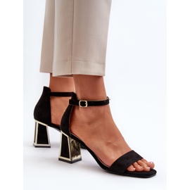 Sandalias Pholia de ante negro con tacón alto 5