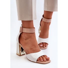 Sandalias Lacadas Tacón Alto Blanco Adrianu 6