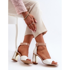 Sandalias Lacadas Tacón Alto Blanco Adrianu 1
