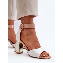 Sandalias Lacadas Tacón Alto Blanco Adrianu 7