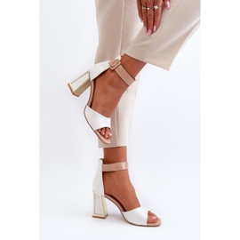 Sandalias Lacadas Tacón Alto Blanco Adrianu 8