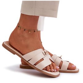 Chanclas Planas De Mujer Con Adorno Beige Kavinia 7