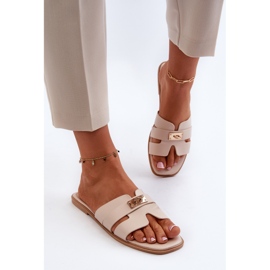 Chanclas Planas De Mujer Con Adorno Beige Kavinia 4
