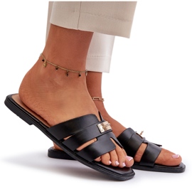 Chanclas Planas Para Mujer Con Adorno Negro Kavinia 7