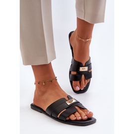 Chanclas Planas Para Mujer Con Adorno Negro Kavinia 4