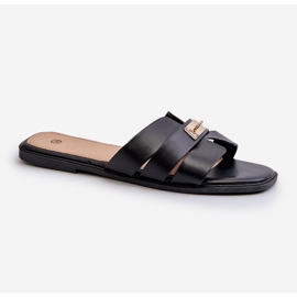 Chanclas Planas Para Mujer Con Adorno Negro Kavinia 1