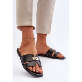 Chanclas Planas Para Mujer Con Adorno Negro Kavinia 3