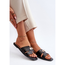 Chanclas Planas Para Mujer Con Adorno Negro Kavinia 6