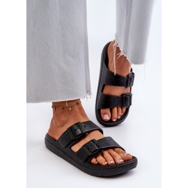 Chanclas de mujer con purpurina, Negro Brianella 4