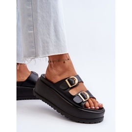 Chanclas de mujer con plataforma enorme negro Miilena 6