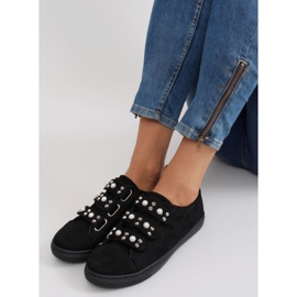 Deportivas con perlas negras l1078 negro 2