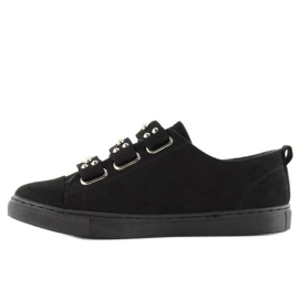 Deportivas con perlas negras l1078 negro 1