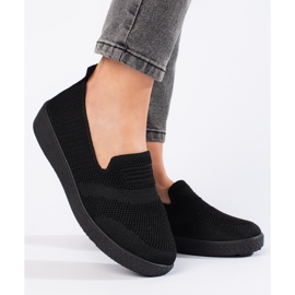 Zapatillas negras sin cordones negro 1