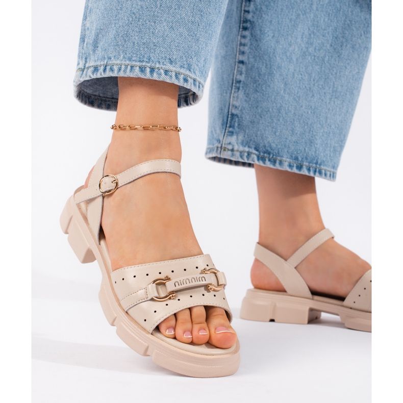 Goodin Sandalias mujer piel beige 1