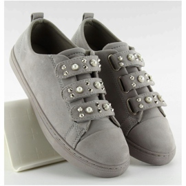 Deportivas con perlas l1078 Gris 2