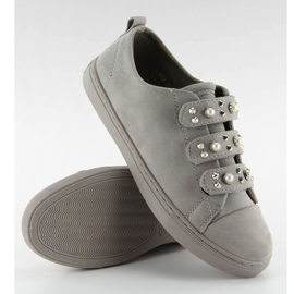Deportivas con perlas l1078 Gris 4