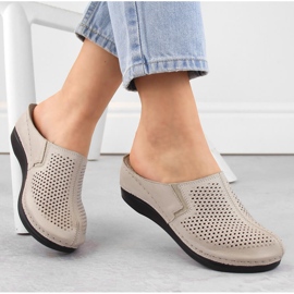 Sandalias mujer piel cuña entera con elástico color topo T.Sokolski L24-164 beige 1