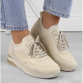Deportivas mujer cómodas cuña beige Remonte D2406-60 11