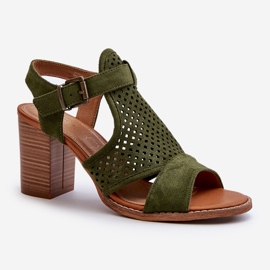 Sandalias Caladas con Tacón Alto Verde Oscuro Hey Lover 1 Sandalias Caladas con Tacón Alto Verde Oscuro Hey Lover 1