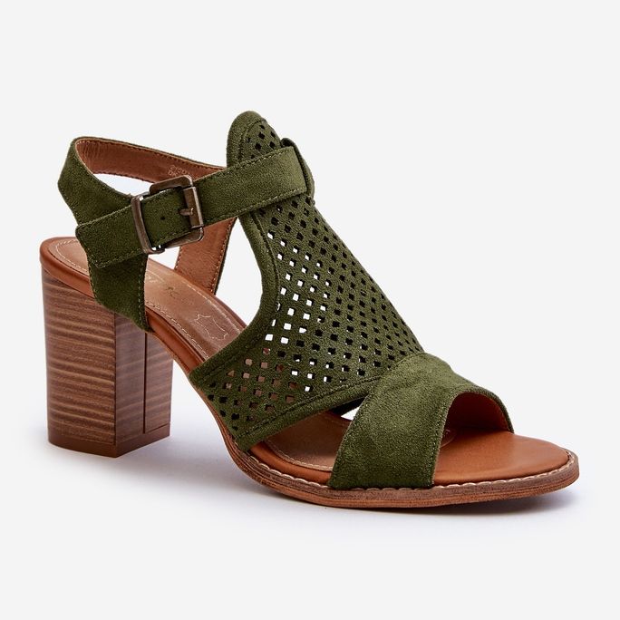 Sandalias Caladas con Tacón Alto Verde Oscuro Hey Lover 1