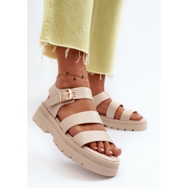 Sandalias de mujer Nicarda beige con suela gruesa 4