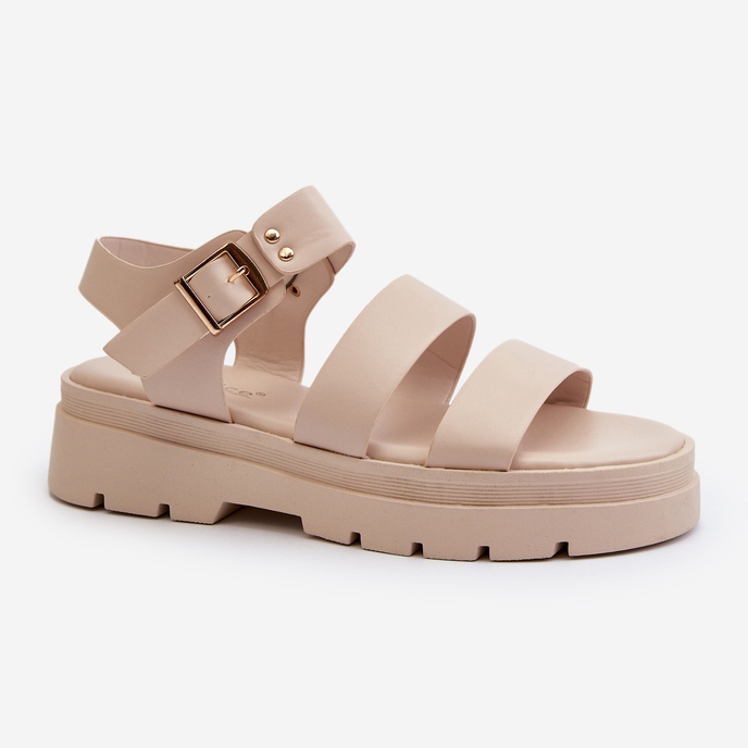 Sandalias de mujer Nicarda beige con suela gruesa 2